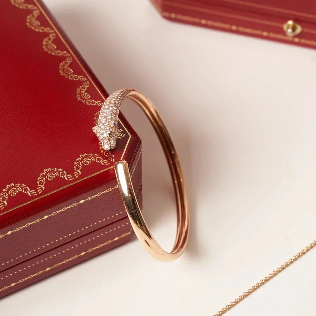 [Eterna Jewels]PANTHERE HALF DIAMOND OPEN BRACELET