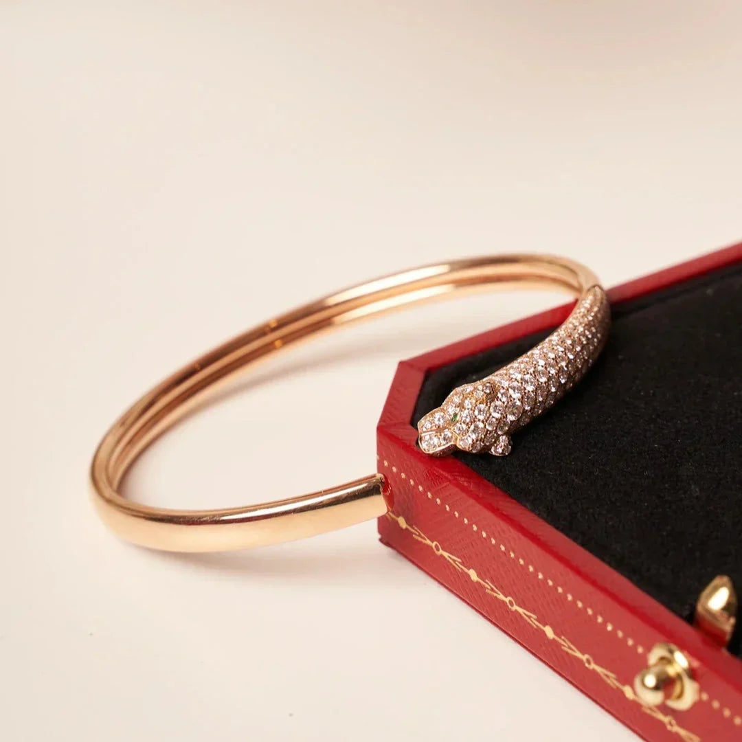 [Eterna Jewels]PANTHERE HALF DIAMOND OPEN BRACELET