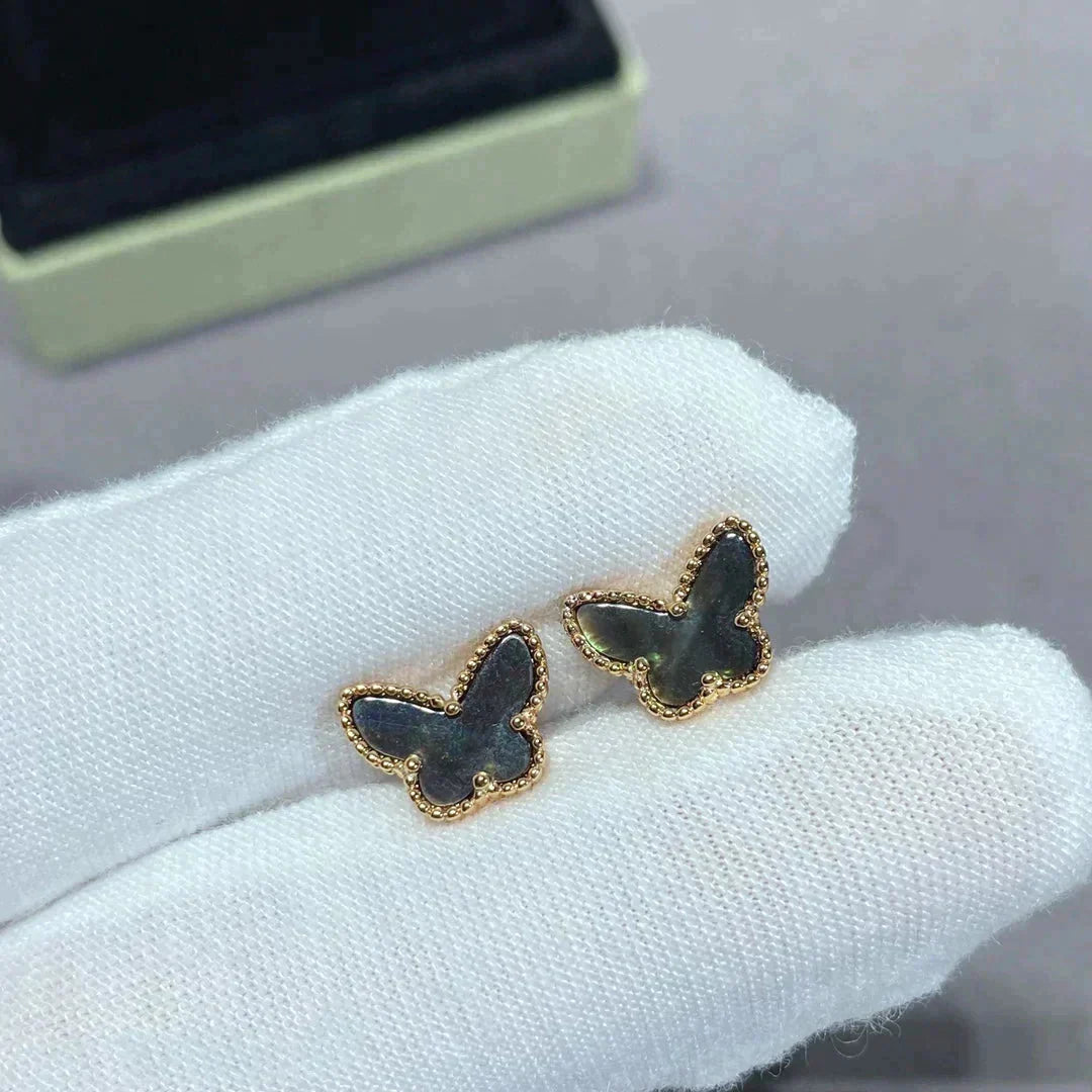 [エテルナジュエルズ]バタフライ ダークマザーオブパール イヤリング