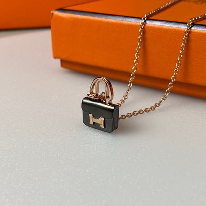 [Eterna Jewels]CONSTANCE SCHWARZ ANHÄNGER ROSÉGOLD KETTE