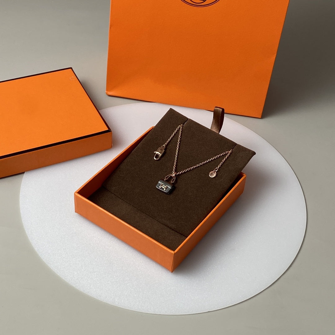 [Eterna Jewels]CONSTANCE SCHWARZ ANHÄNGER ROSÉGOLD KETTE