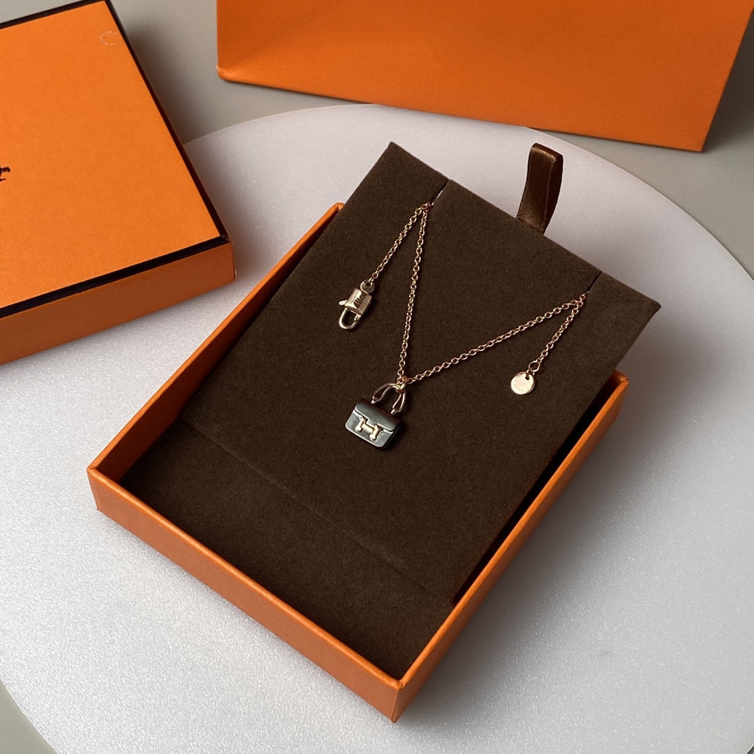 [Eterna Jewels]CONSTANCE SCHWARZ ANHÄNGER ROSÉGOLD KETTE