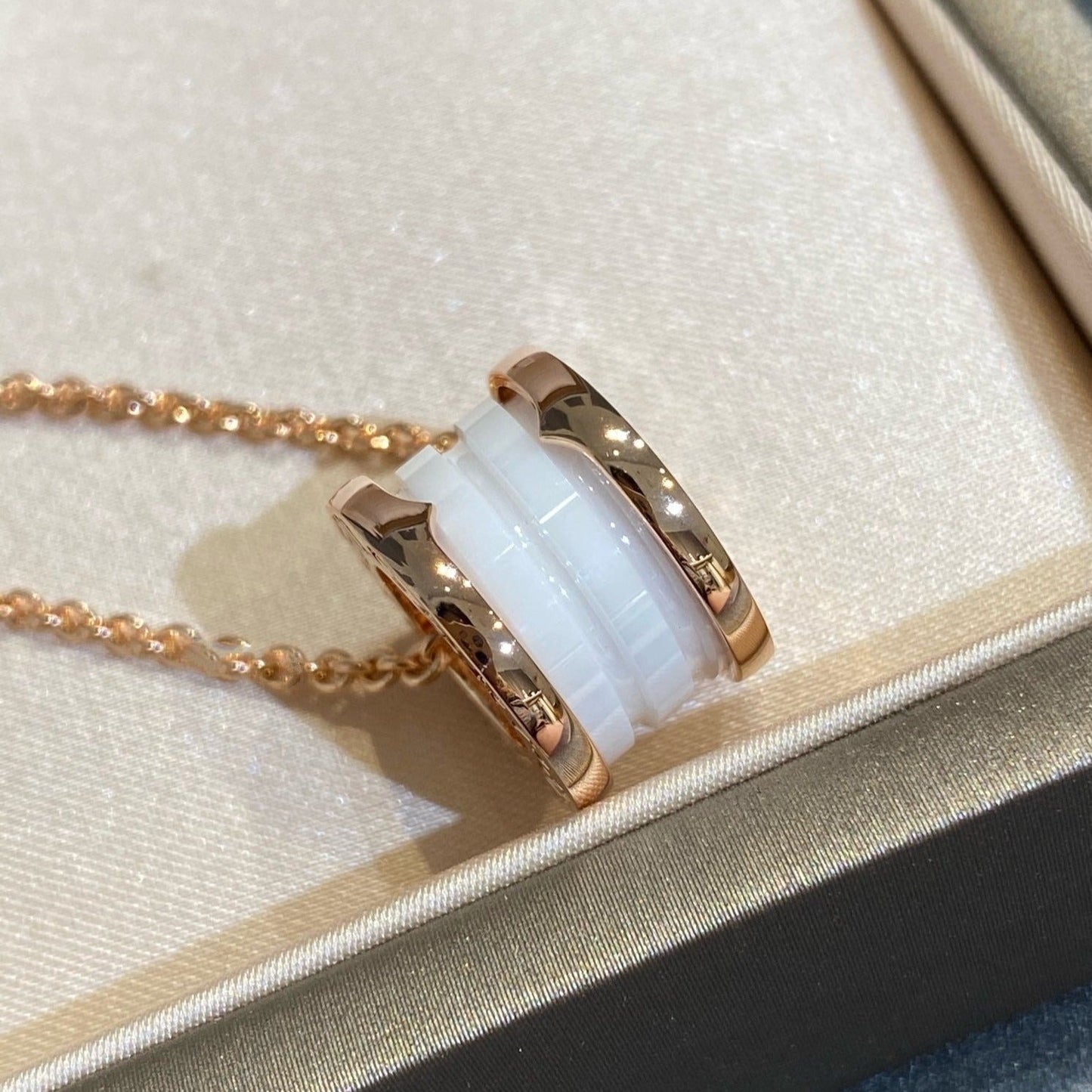 [Eterna Jewels]ZERO 1 WEISSE KERAMIK ROSEGOLD HALSKETTE