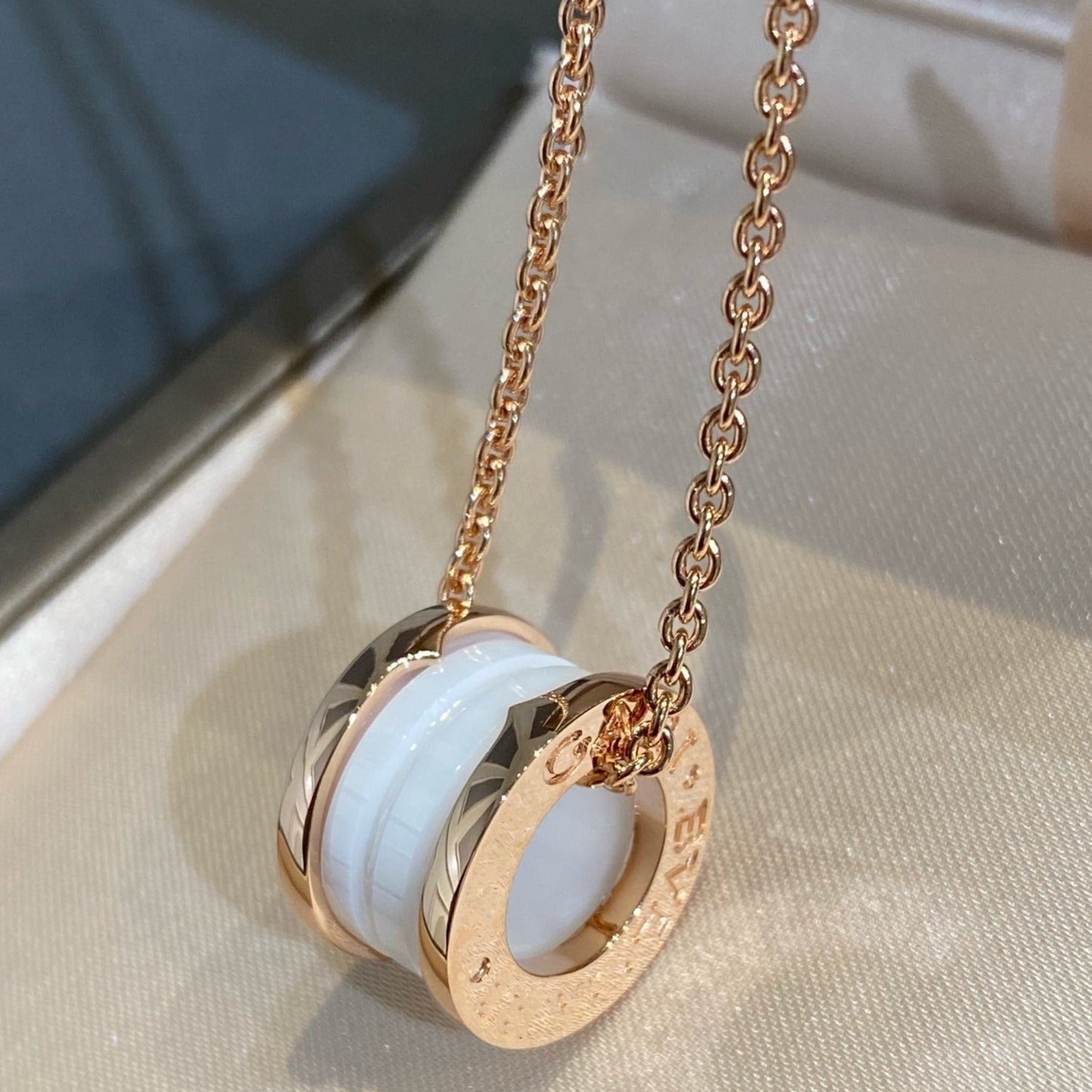 [Eterna Jewels]ZERO 1 WEISSE KERAMIK ROSEGOLD HALSKETTE
