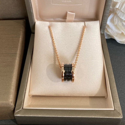 [Eterna Jewels] ZERO 1 SCHWARZE KERAMIK ROSÉGOLD HALSKETTE