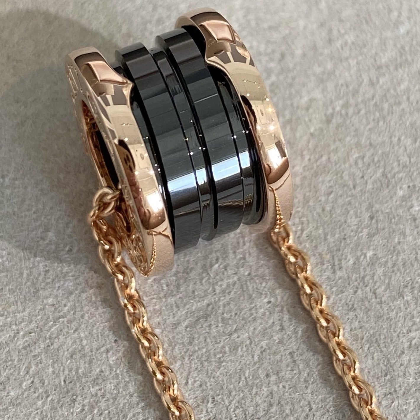 [Eterna Jewels] ZERO 1 SCHWARZE KERAMIK ROSÉGOLD HALSKETTE