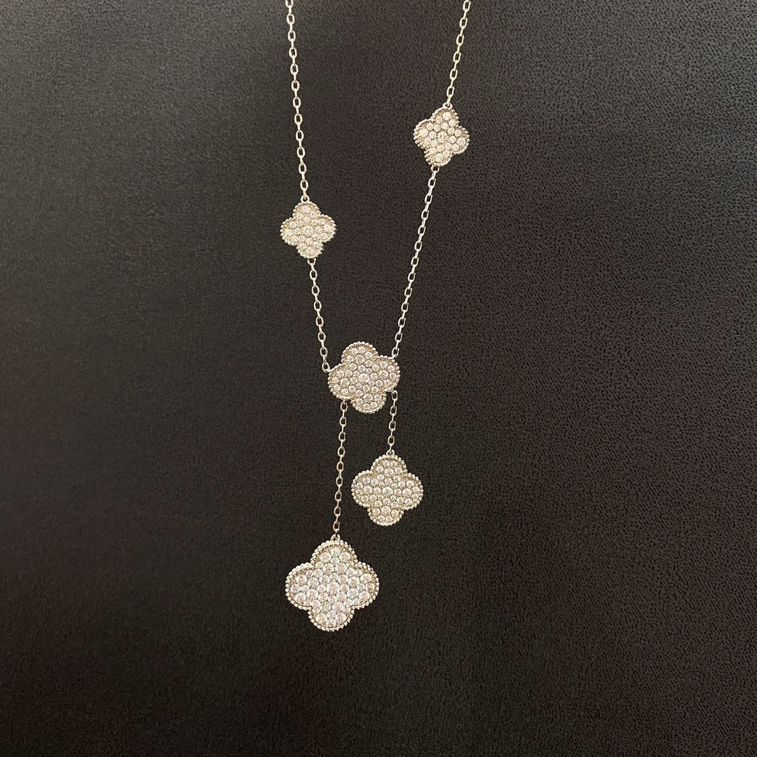 [Eterna Jewels]KLEE 5 MOTIVE SILBER DIAMANTEN HALSKETTE