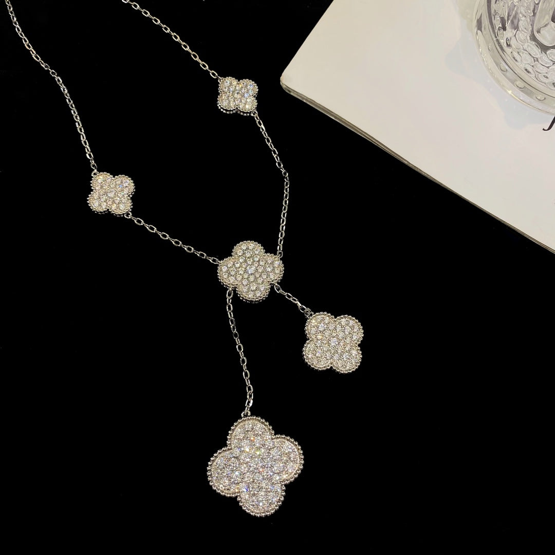 [Eterna Jewels]KLEE 5 MOTIVE SILBER DIAMANTEN HALSKETTE