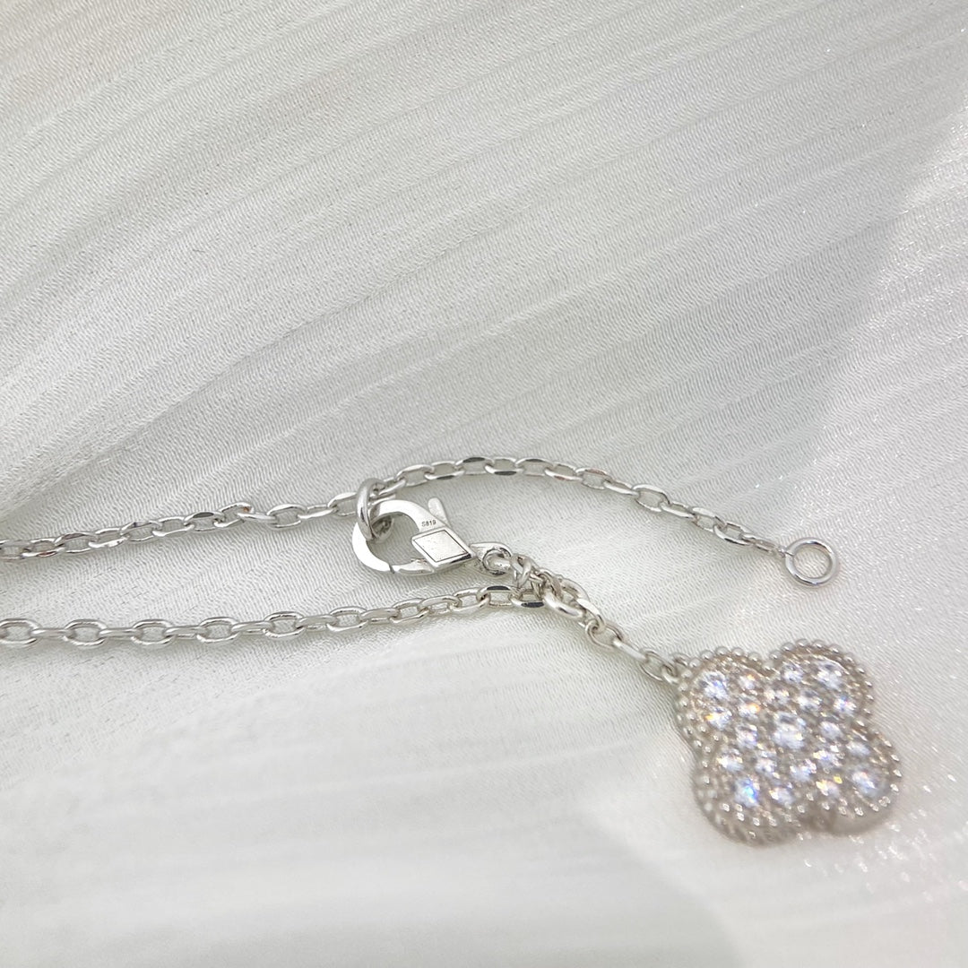 [Eterna Jewels]KLEE 5 MOTIVE SILBER DIAMANTEN HALSKETTE