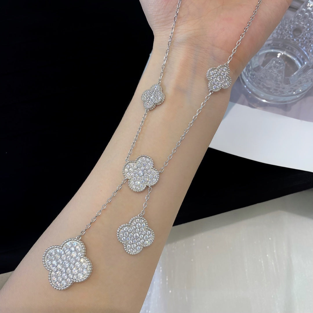 [Eterna Jewels]KLEE 5 MOTIVE SILBER DIAMANTEN HALSKETTE