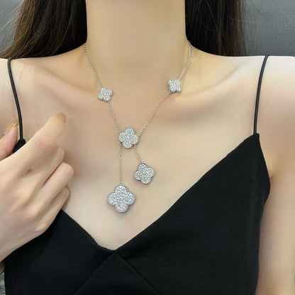 [Eterna Jewels]KLEE 5 MOTIVE SILBER DIAMANTEN HALSKETTE