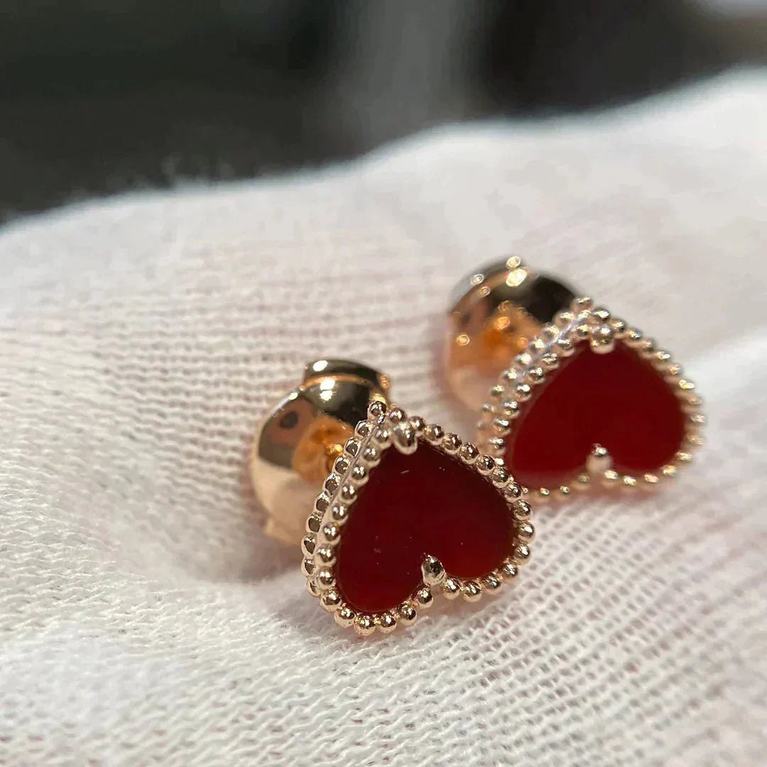 [エターナジュエルズ]ハートカーネリアンスタッドピアス