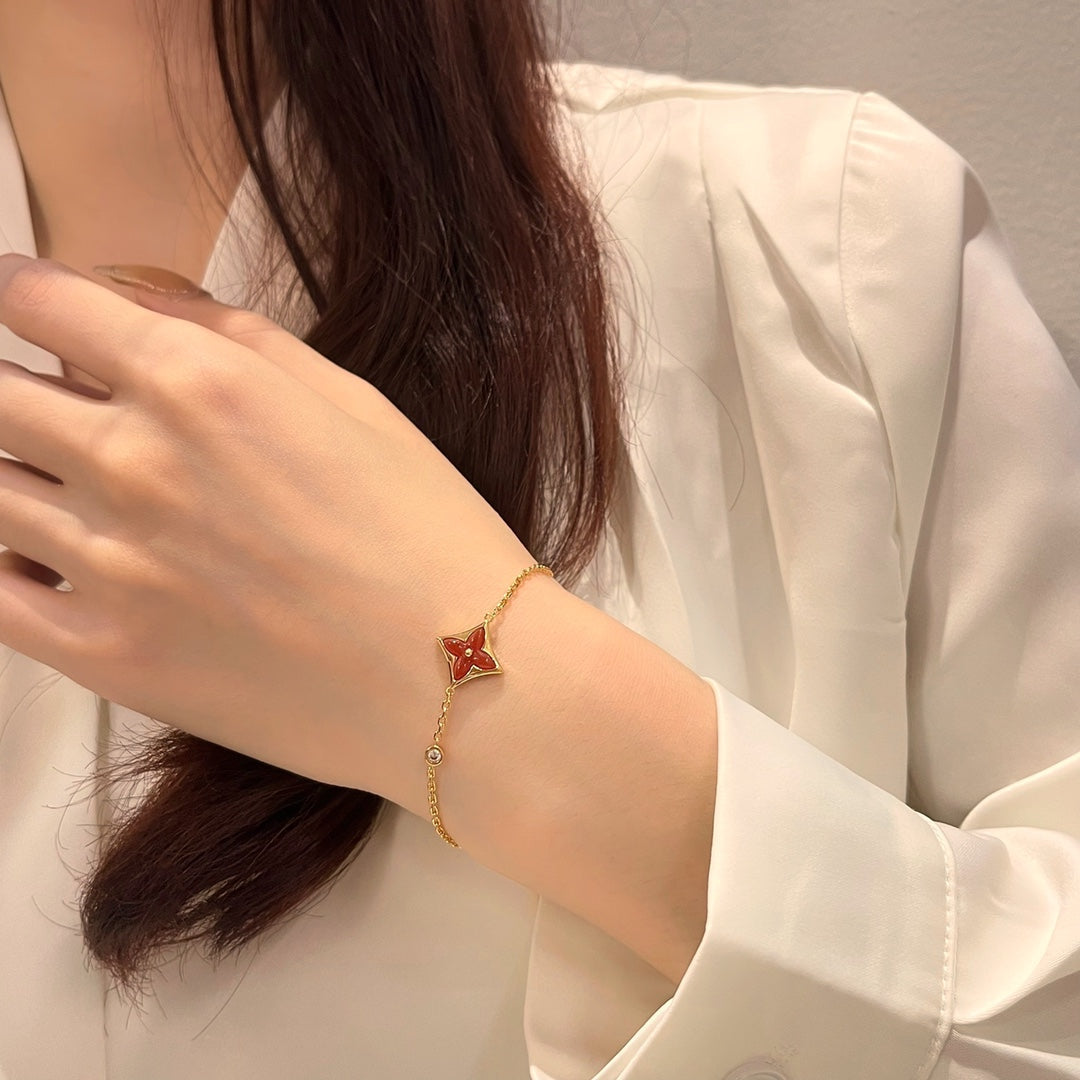 [Eterna Jewels]COLOR STAR CARNELIAN ROSÉGOLD DIAMANTARMBAND