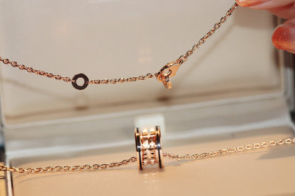 [Eterna Jewels]ZERO 1 ROCK ANHÄNGER ROSÉGOLD SCHWARZE HALSKETTE