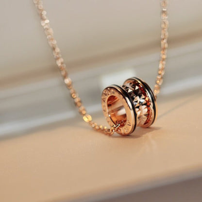 [Eterna Jewels]ZERO 1 ROCK ANHÄNGER ROSÉGOLD SCHWARZE HALSKETTE