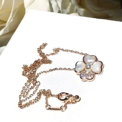 [Eterna Jewels]KLEEBBLATT MOP DIAMANT ROSÉGOLD HALSKEТTЕ