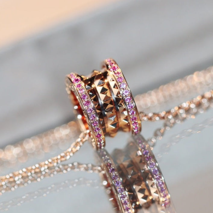 [Eterna Jewels] ZERO 1 ROCK HALSKEKETTE AUS ROSÉGOLD MIT ROSAFARBENEM DIAMANT