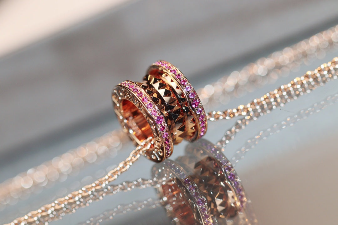 [Eterna Jewels] ZERO 1 ROCK HALSKEKETTE AUS ROSÉGOLD MIT ROSAFARBENEM DIAMANT