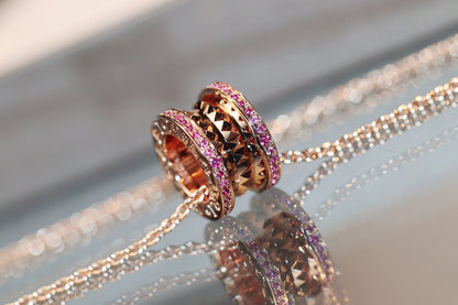 [Eterna Jewels] ZERO 1 ROCK HALSKEKETTE AUS ROSÉGOLD MIT ROSAFARBENEM DIAMANT