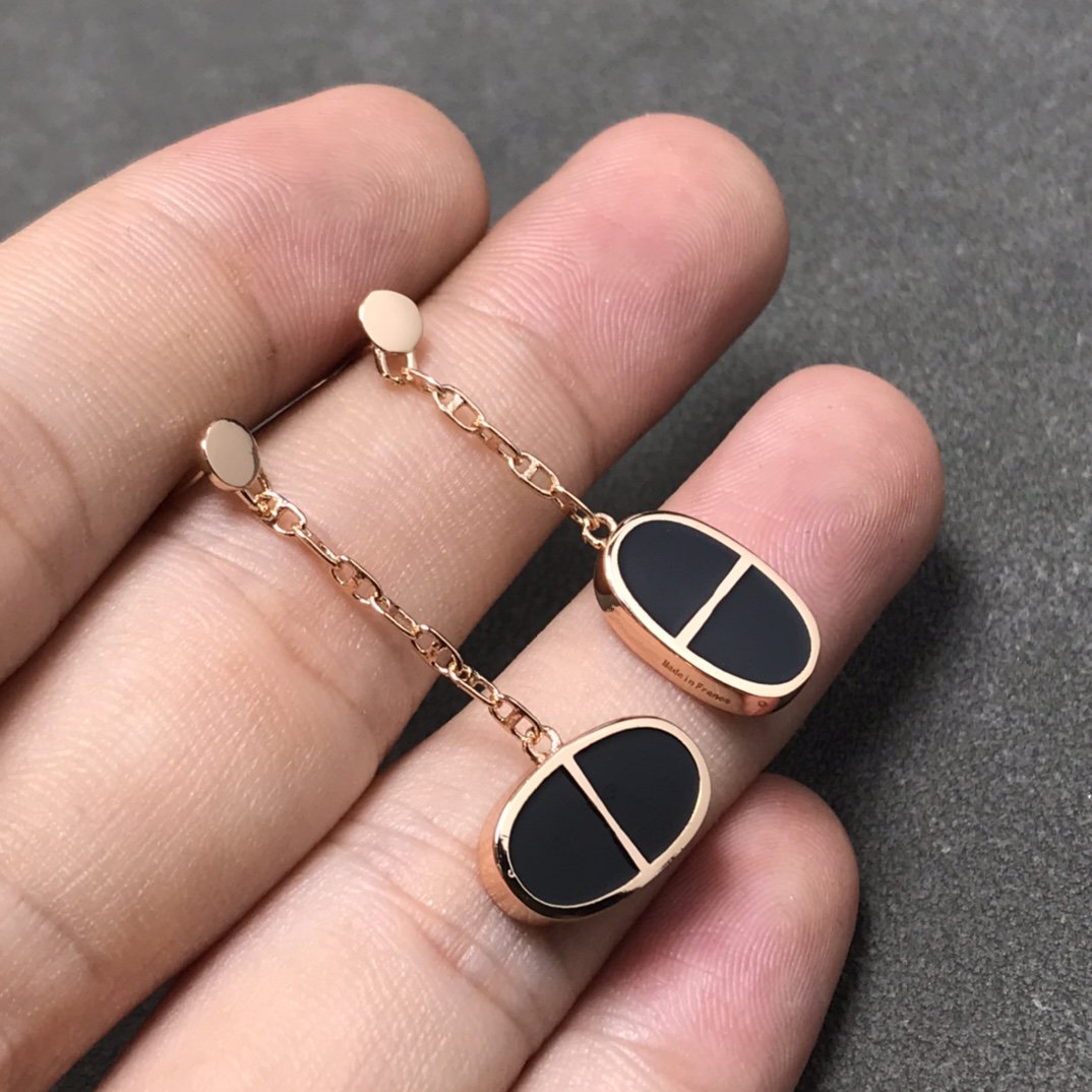 [Eterna Juwelen]OHRRINGE CHAINE VERSO SCHWARZE KERAMIK SILBER