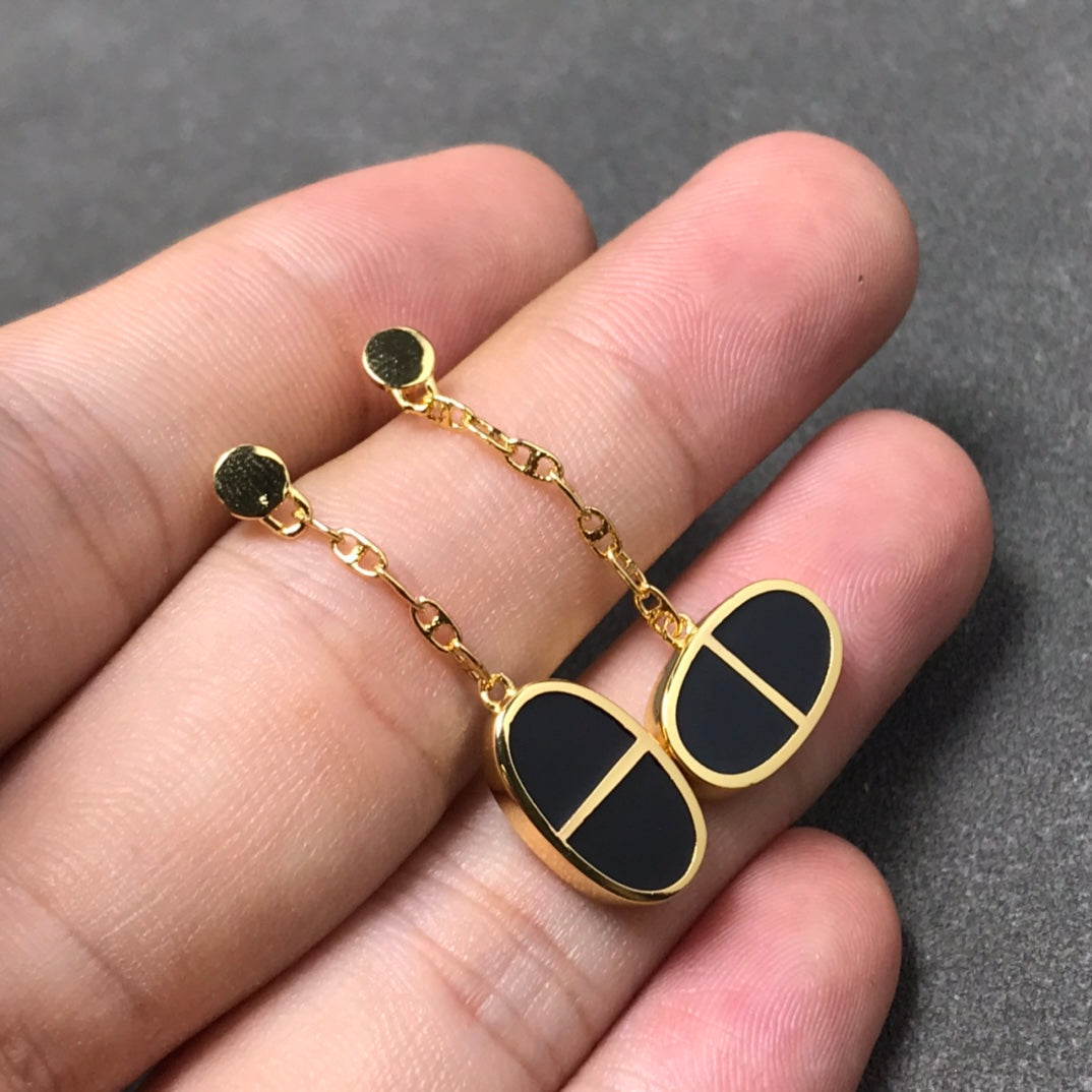 [Eterna Juwelen]OHRRINGE CHAINE VERSO SCHWARZE KERAMIK SILBER