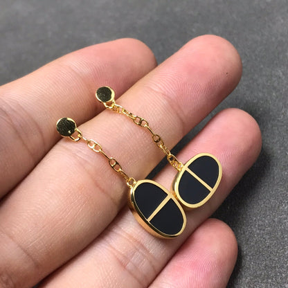 [Eterna Juwelen]OHRRINGE CHAINE VERSO SCHWARZE KERAMIK SILBER