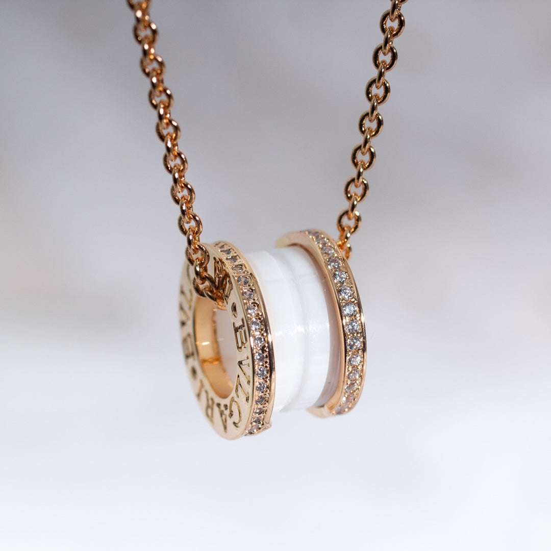 [Eterna Juwelen]ZERO 1 WEISSE KERAMIK ROSEGOLD DIAMANT HALSKETTE