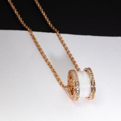 [Eterna Juwelen]ZERO 1 WEISSE KERAMIK ROSEGOLD DIAMANT HALSKETTE