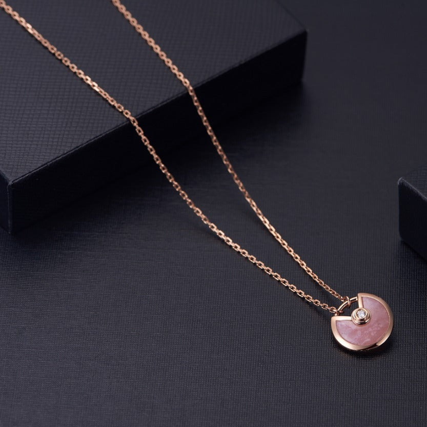 [Eterna Jewels]AMULETTE ROSE GOLD PINK MOP NECKLACE