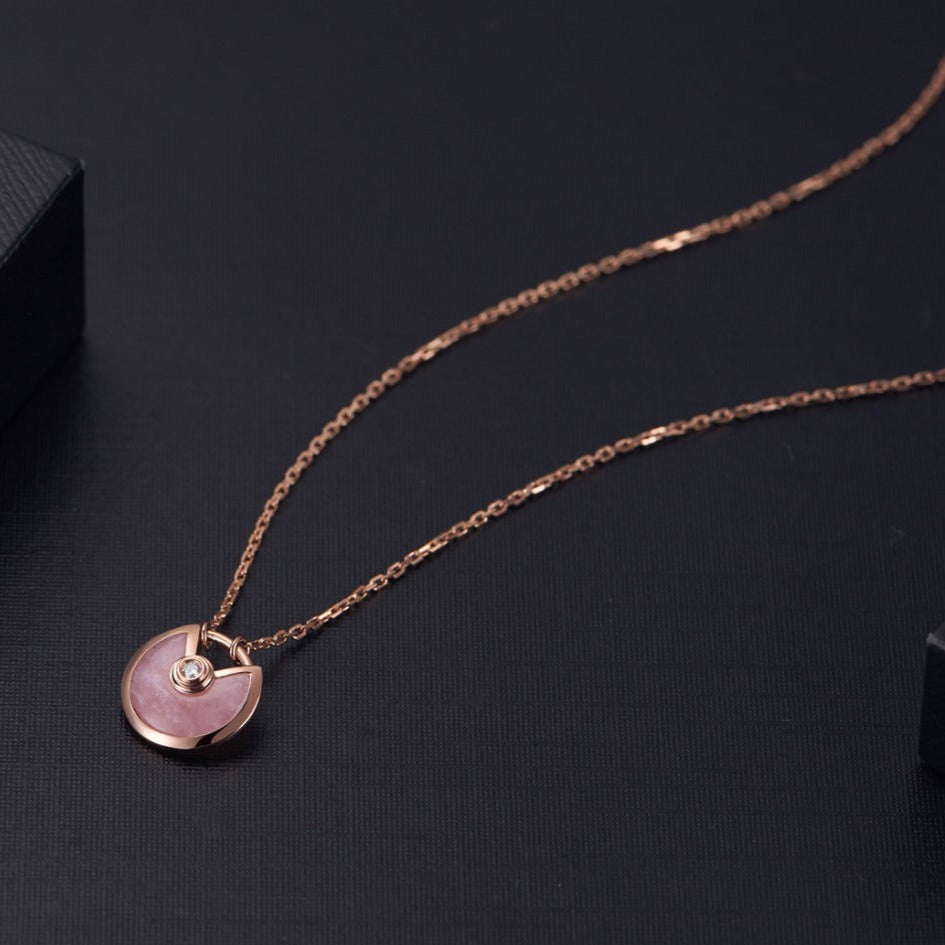 [Eterna Jewels]AMULETTE ROSE GOLD PINK MOP NECKLACE