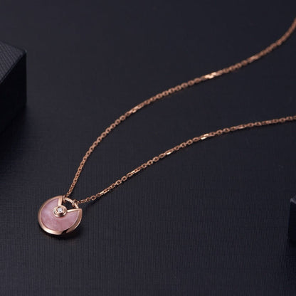 [Eterna Jewels]AMULETTE ROSE GOLD PINK MOP NECKLACE
