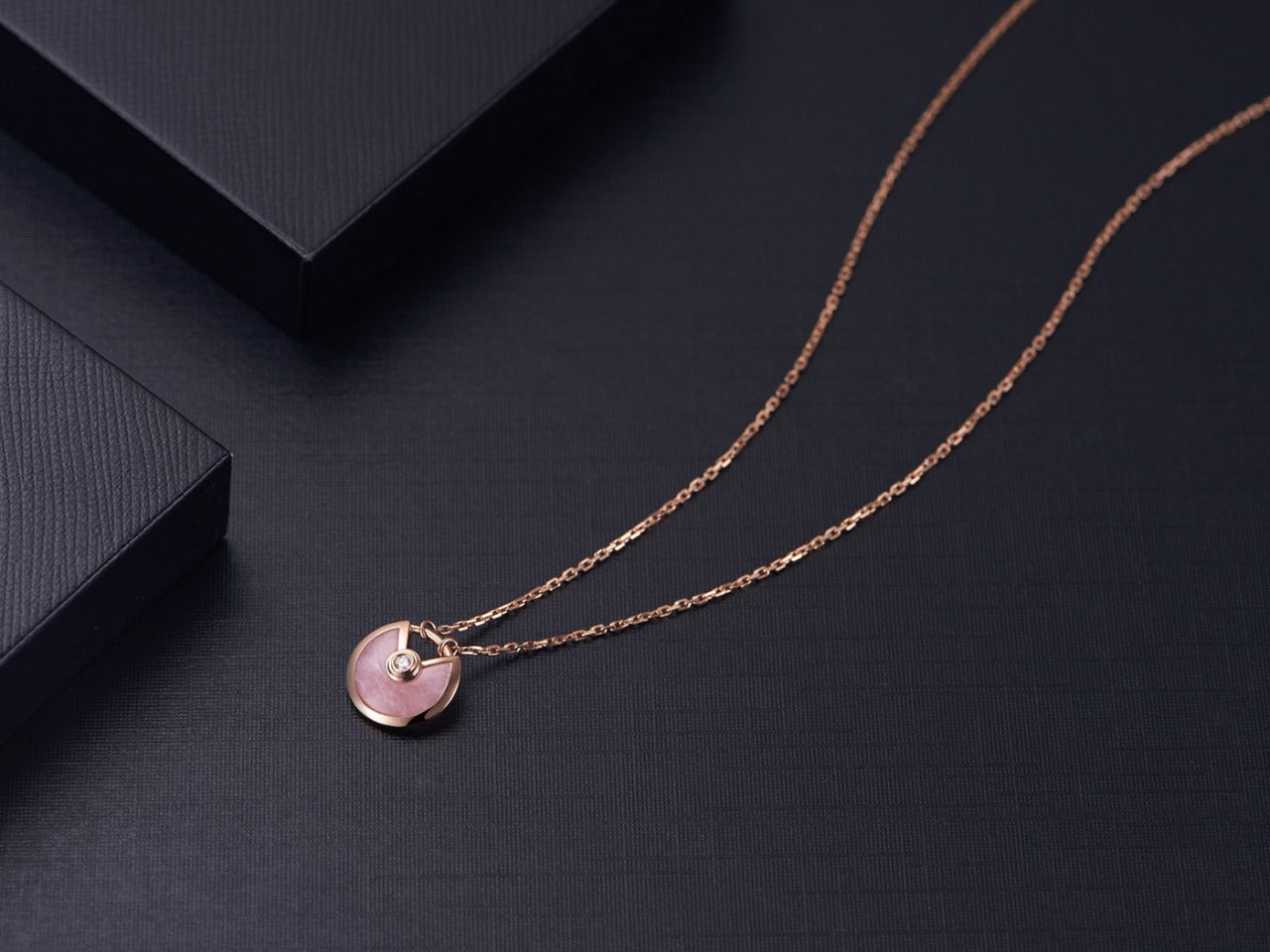 [Eterna Jewels]AMULETTE ROSE GOLD PINK MOP NECKLACE