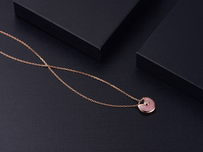 [Eterna Jewels]AMULETTE ROSE GOLD PINK MOP NECKLACE