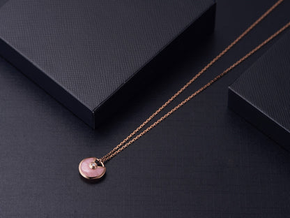 [Eterna Jewels]AMULETTE ROSE GOLD PINK MOP NECKLACE