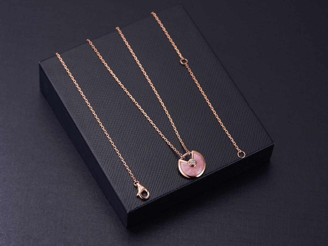 [Eterna Jewels]AMULETTE ROSE GOLD PINK MOP NECKLACE