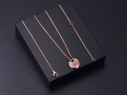 [Eterna Jewels]AMULETTE ROSE GOLD PINK MOP NECKLACE