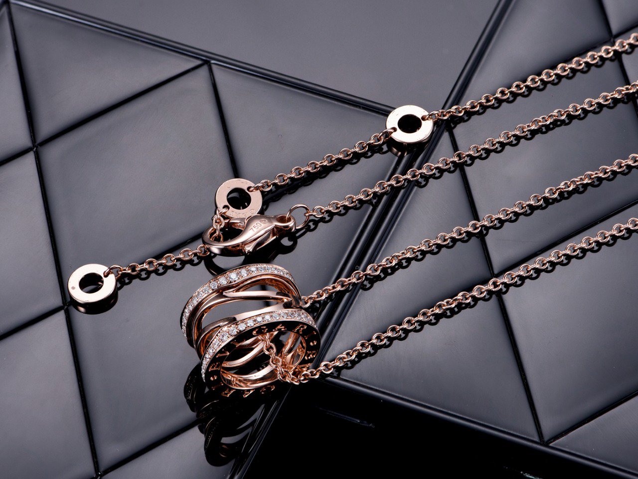 [Eterna Jewels]ZERO 1 HALSKEKTE AUS ROSÉGOLD MIT DIAMANTEN