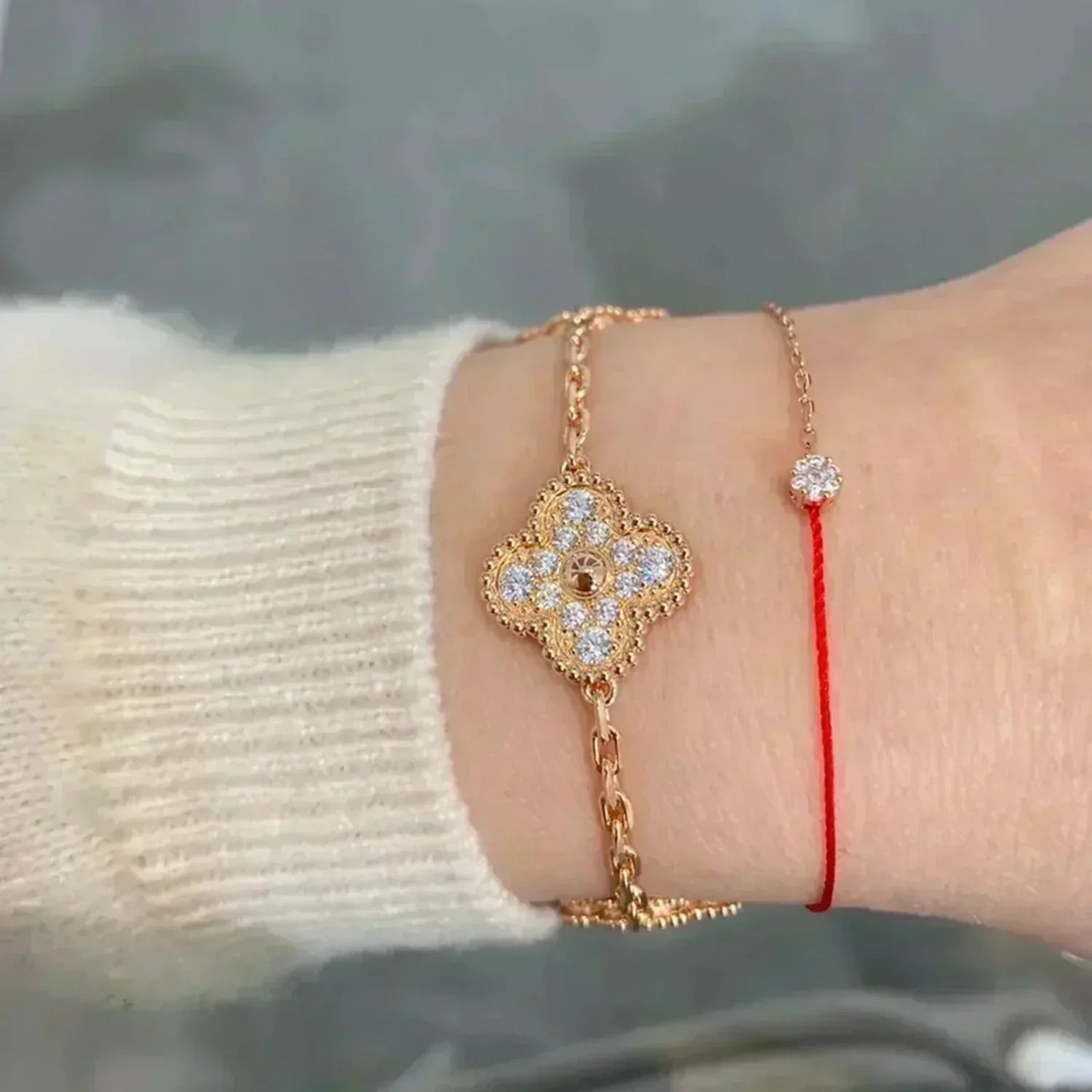 [Star Jewelry] KLEEBRACHEN 5 MOTIV VOLLSTÄNDIGES DIAMANTPARMBAND-KOLLEKTION