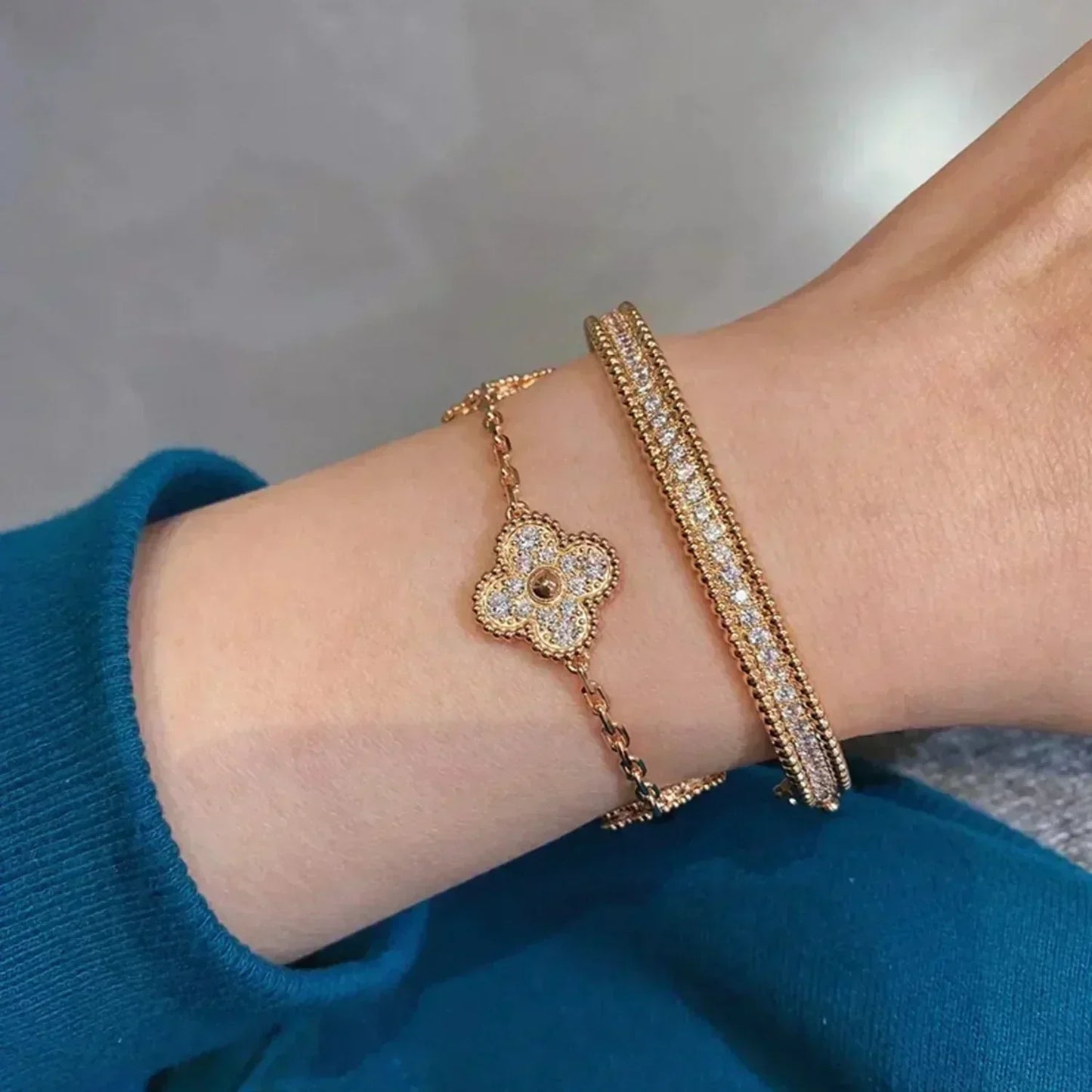 [Star Jewelry] KLEEBRACHEN 5 MOTIV VOLLSTÄNDIGES DIAMANTPARMBAND-KOLLEKTION