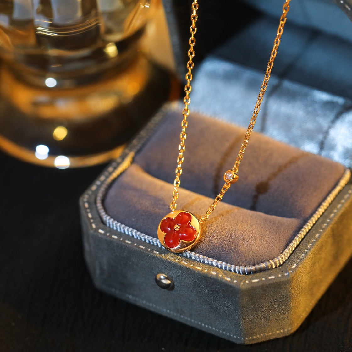 [Eterna Jewels]サンペンダント ピンクゴールド1ダイヤモンドネックレス