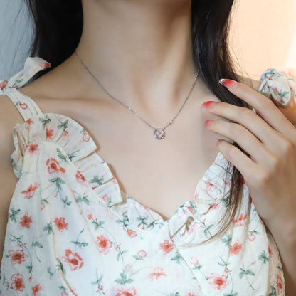 [Eterna Jewels]サンペンダント ピンクゴールド1ダイヤモンドネックレス