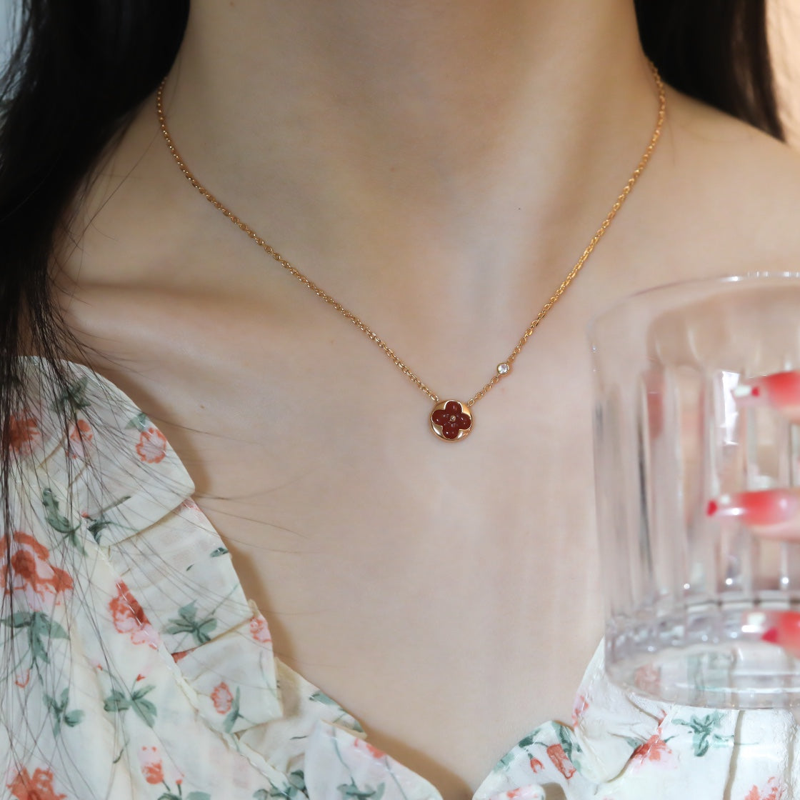 [Eterna Jewels]サンペンダント ピンクゴールド1ダイヤモンドネックレス