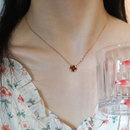 [Eterna Jewels]サンペンダント ピンクゴールド1ダイヤモンドネックレス