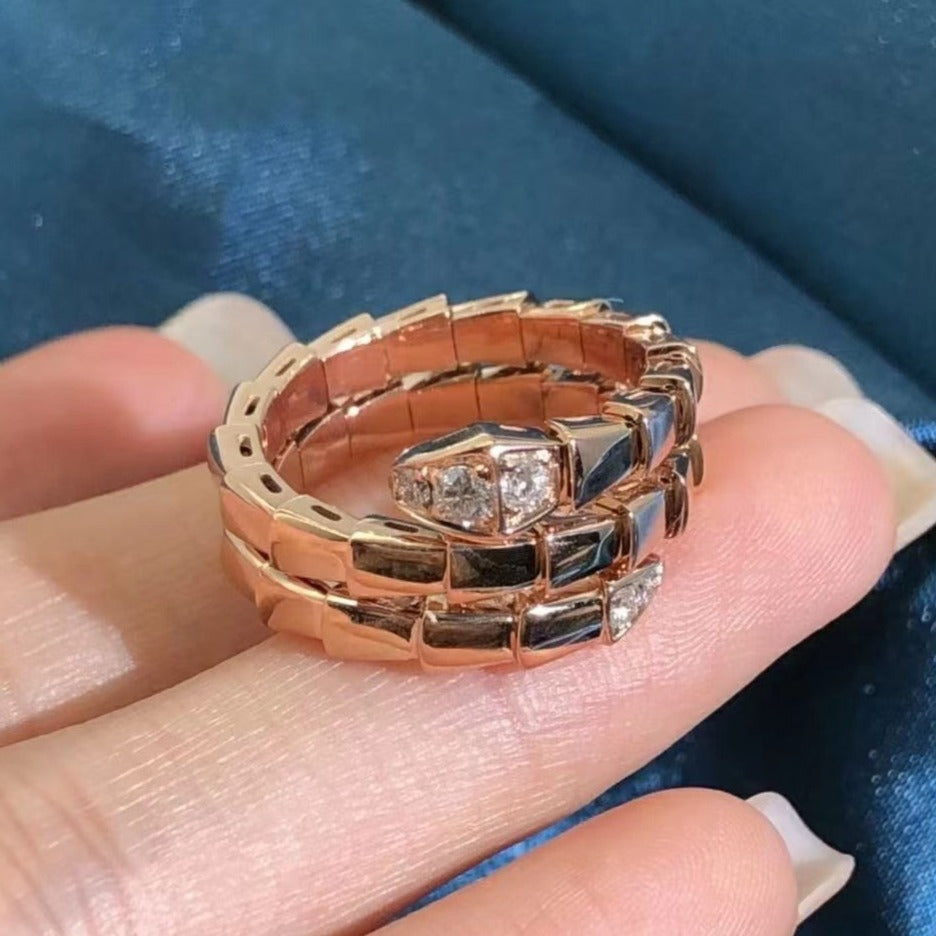 [Eterna Jewels]SCHLANGEN DOPPELREIHIGER DIAMANTRING