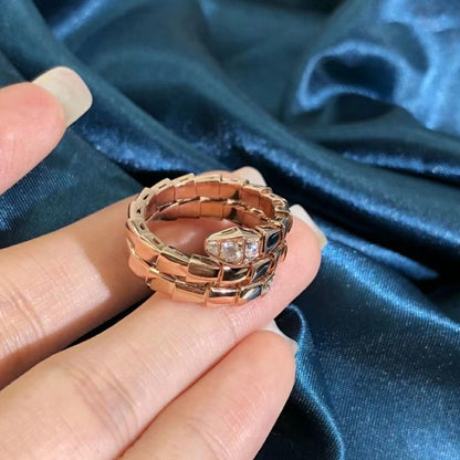 [Eterna Jewels]SCHLANGEN DOPPELREIHIGER DIAMANTRING