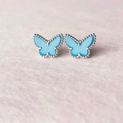 バタフライターコイズピアス シルバー