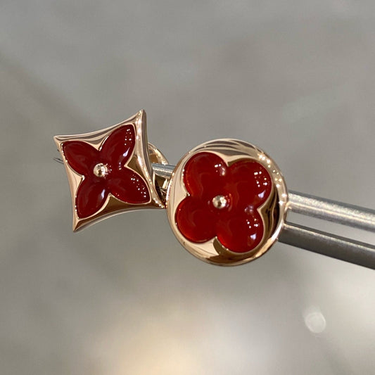 [Eterna Jewels]STERN- UND SONNENOHRRINGE AUS ROSÉGOLD MIT KARNEOL