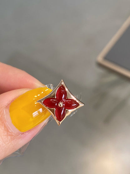 [Eterna Jewels]STERN- UND SONNENOHRRINGE AUS ROSÉGOLD MIT KARNEOL