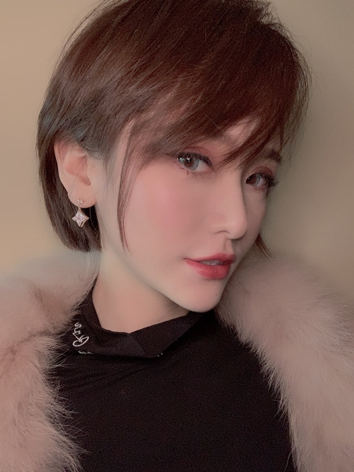 [Eterna Jewels]DOUBLE STAR ROSÉGOLD MOP TROPFENOHRRINGE