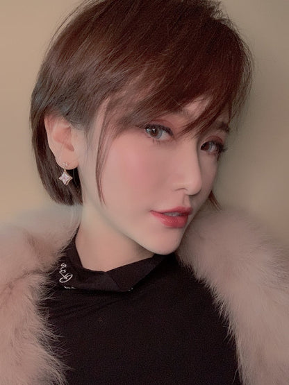 [Eterna Jewels]DOUBLE STAR ROSÉGOLD MOP TROPFENOHRRINGE